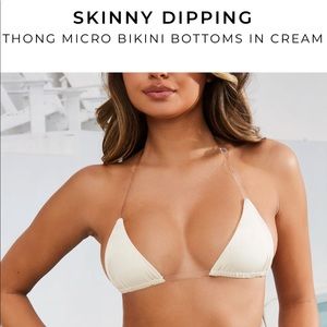 NWT Oh Polly Skinny Dipping Micro Bikini Top CREAM